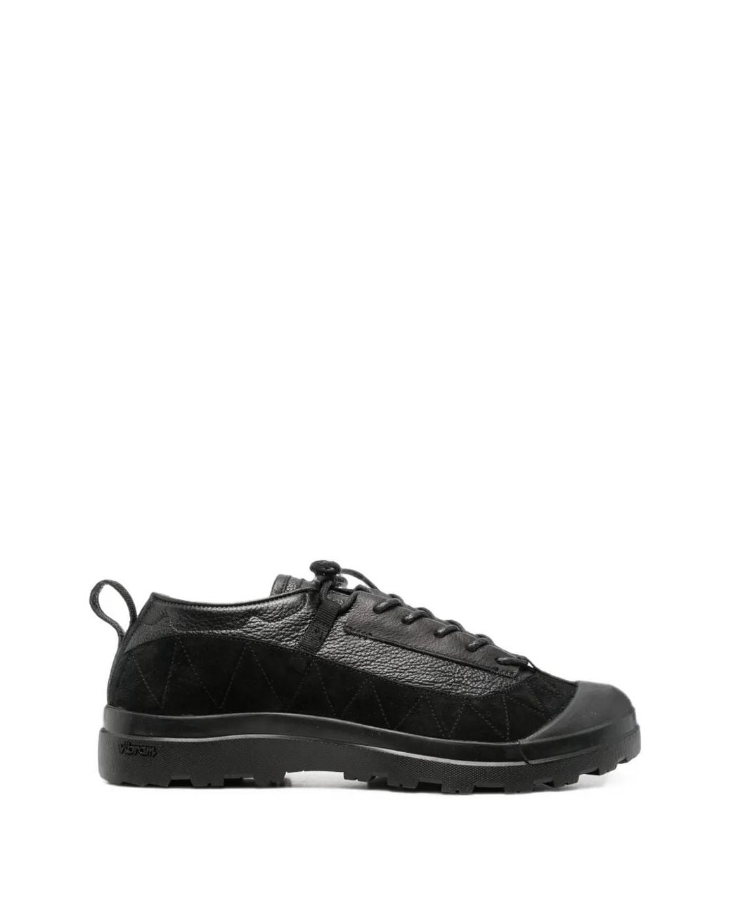 RANRA Black Panelled Leather Sneakers for men