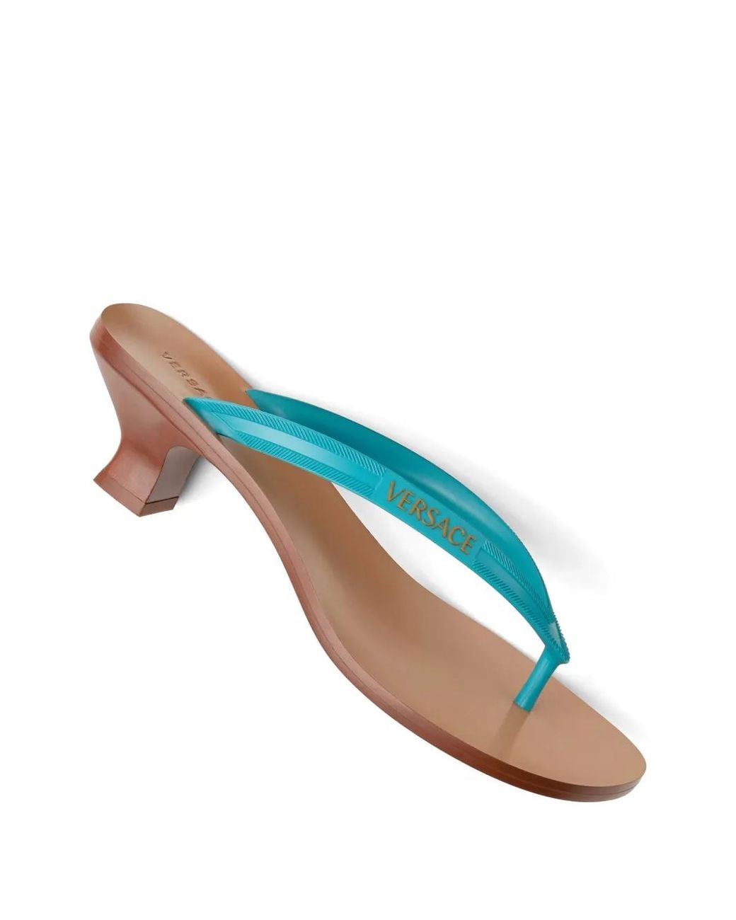 Versace Blue Sophie Rubber Thong Sandals 40 Mm