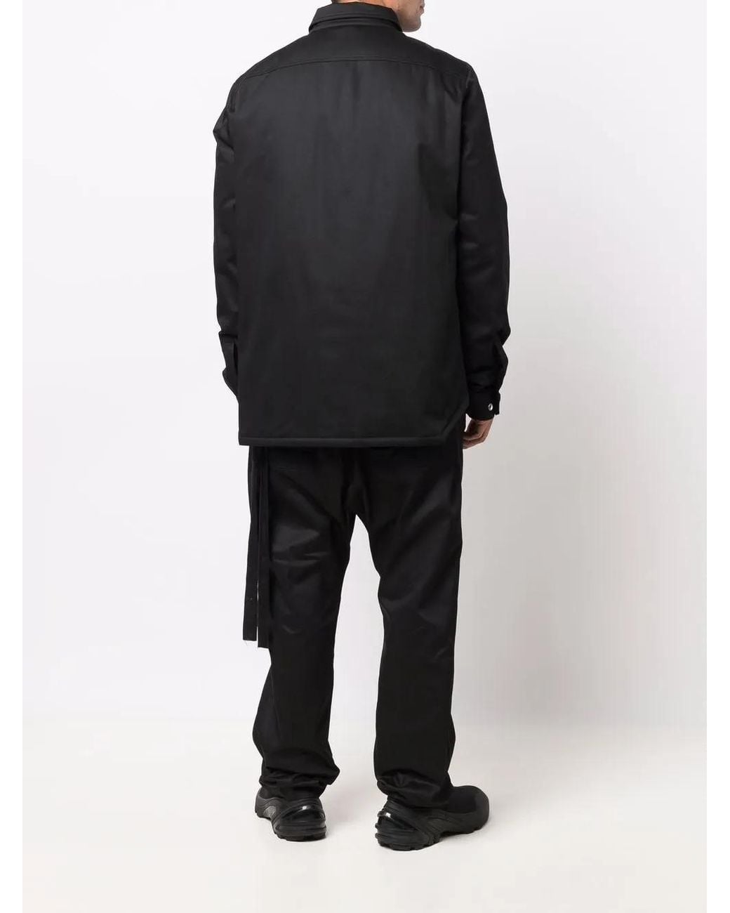 Rick Owens Black Cotton Shirt Jacket for men