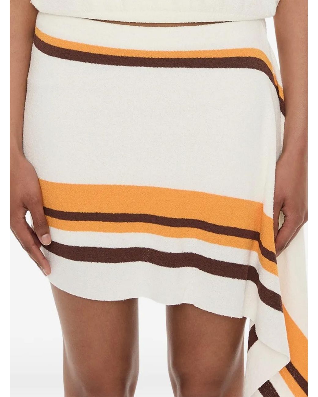 Christopher Esber White Straccio Knitted Draped Mini Skirt