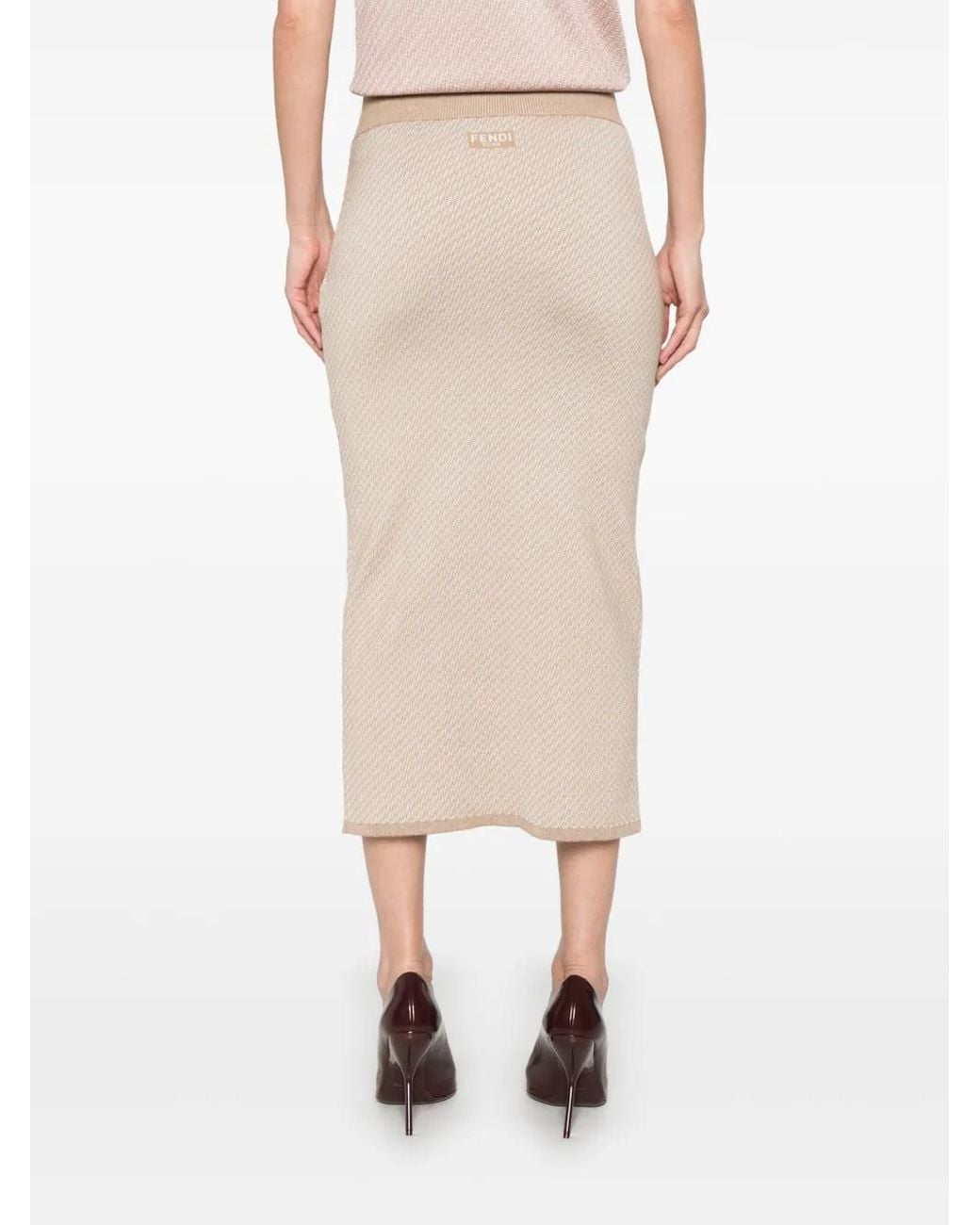 Fendi Natural 'Micro Ff' Skirt