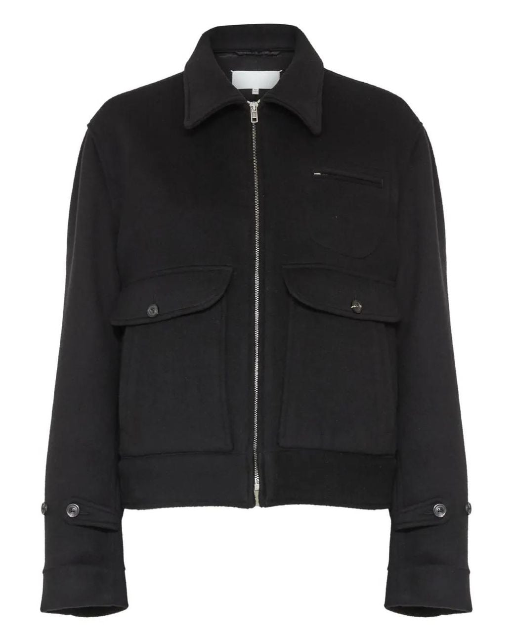 Maison Margiela Black Flap-Pocket Cashmere Wool Jacket