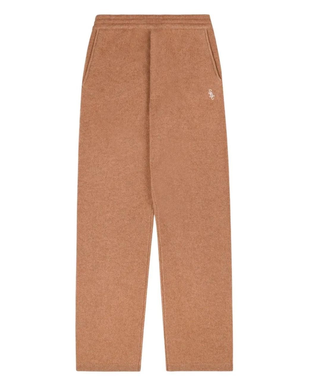 Sporty & Rich Brown Embroidered Trousers