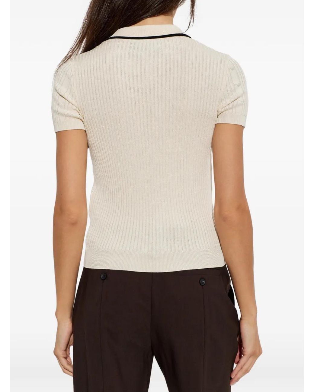 Valentino Garavani Natural Logo-Embroidered Cable-Knit Top