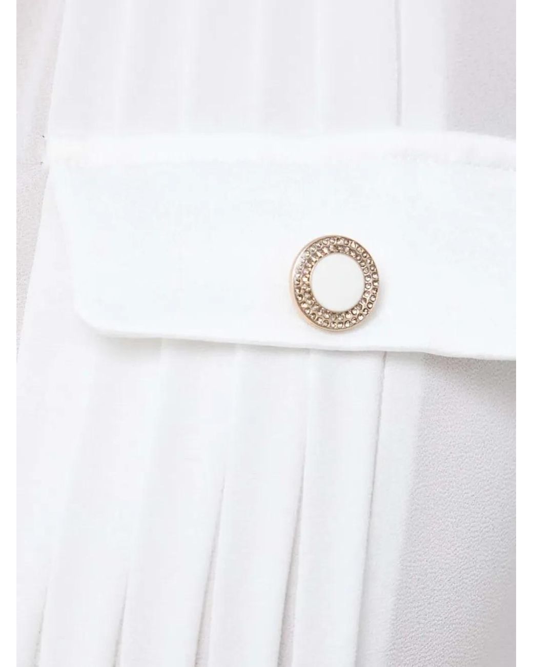 Morgan White Pleated Semi-Sheer Shirt