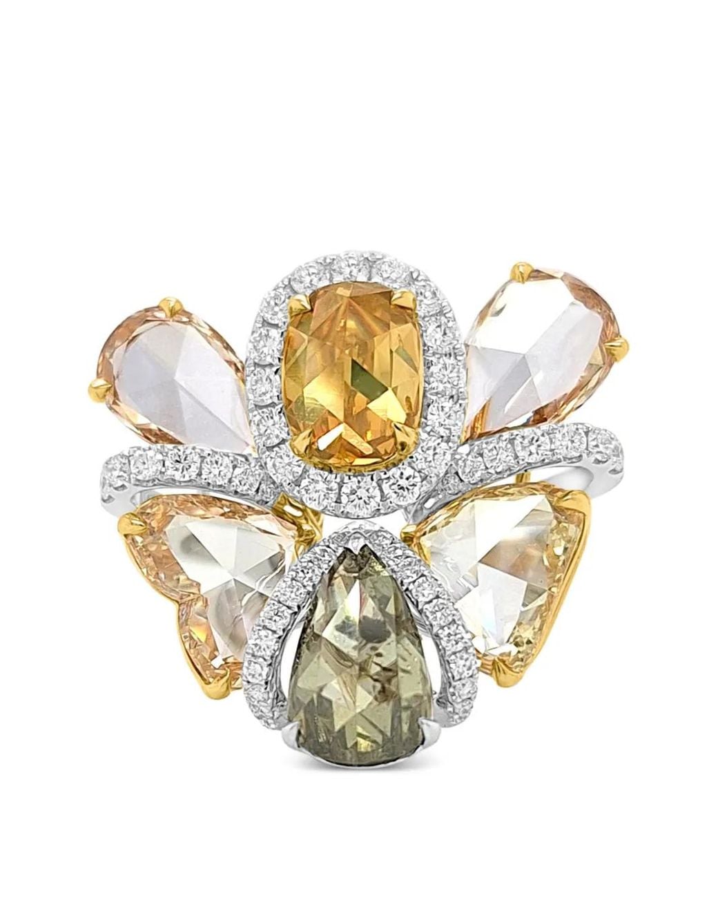 HYT Jewelry Metallic Butterfly-Shape Diamond Cocktail Ring