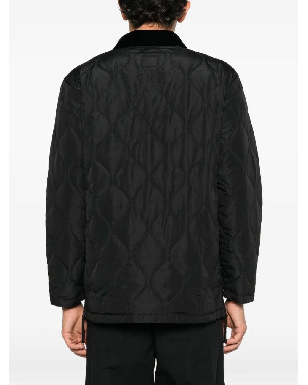 Taion Black Quilted Velvet-Collar Jacket