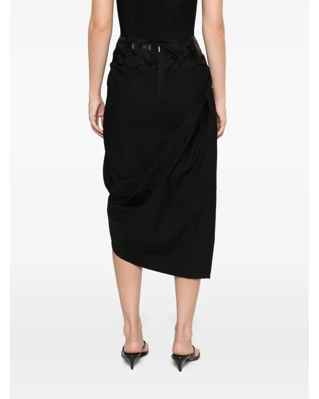 Entire studios Black Tailored Drape Skirt