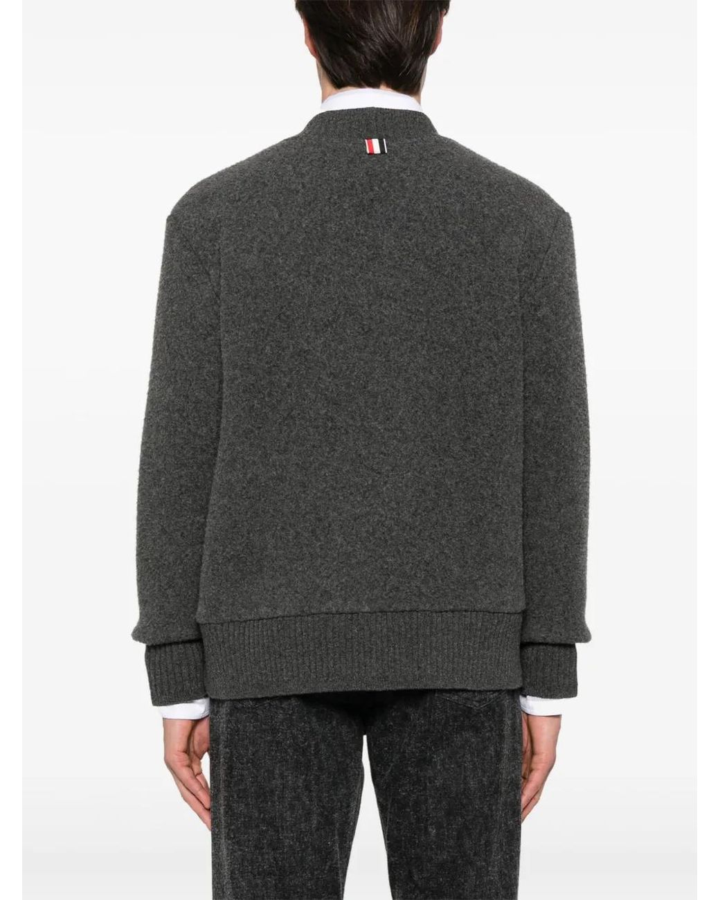 Thom Browne Black Brushed-wool Cardigan for men
