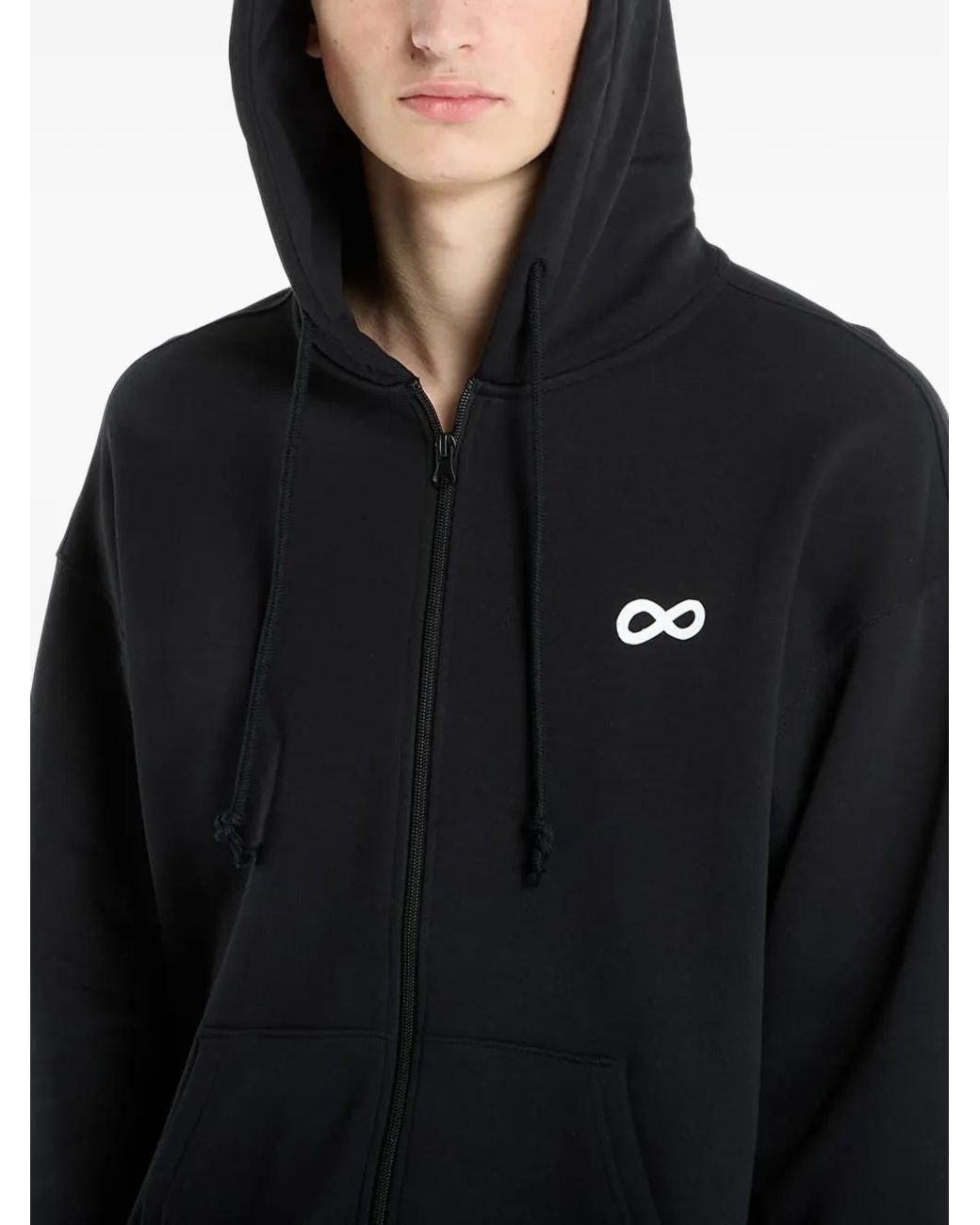 Prosto. Black Infinity Zip-Up Hoodie for men