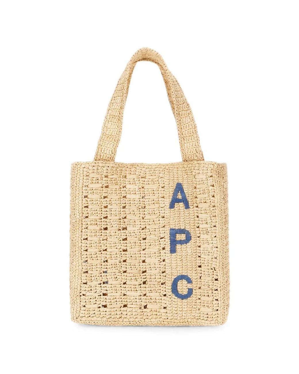 A.P.C. Metallic Logo-Embroidered Woven Tote Bag