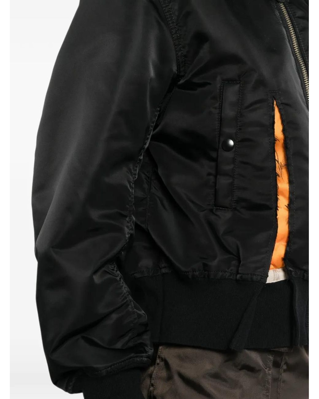 Undercover Black Layered-Design Bomber