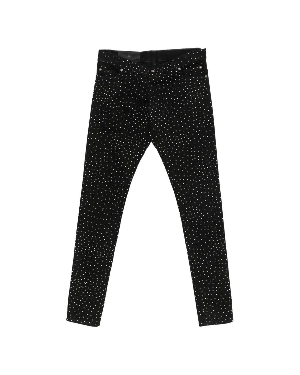 Balmain Black Stud-Embellished Skinny Jeans for men