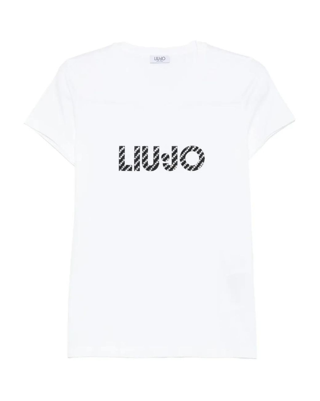 Liu Jo White Logo-Embellished Cotton T-Shirt