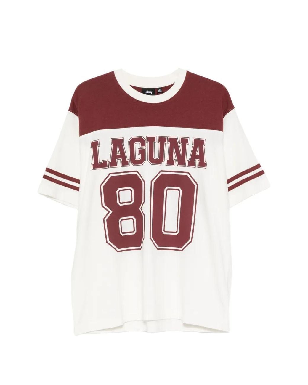 Stussy Pink Laguna Logo-Print Panelled T-Shirt