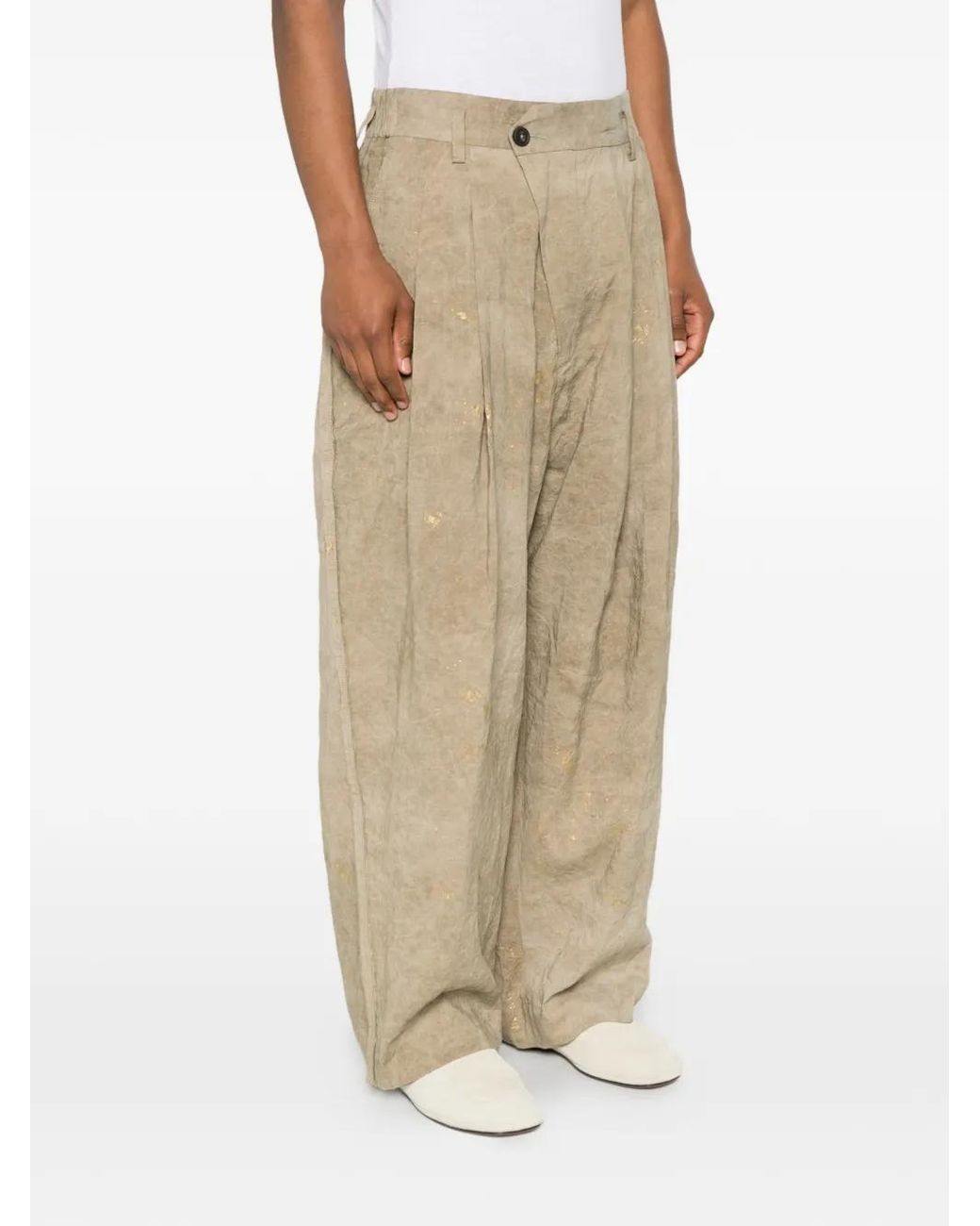 Ziggy Chen White Pantalon À Design Plissé for men