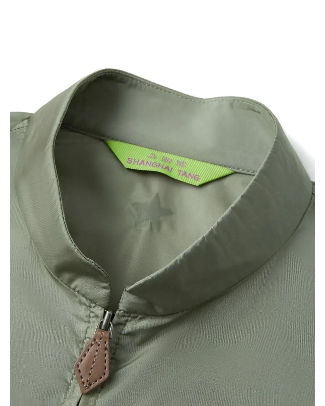 Shanghai Tang Green Tang Asymmetric Windbreaker Jacket