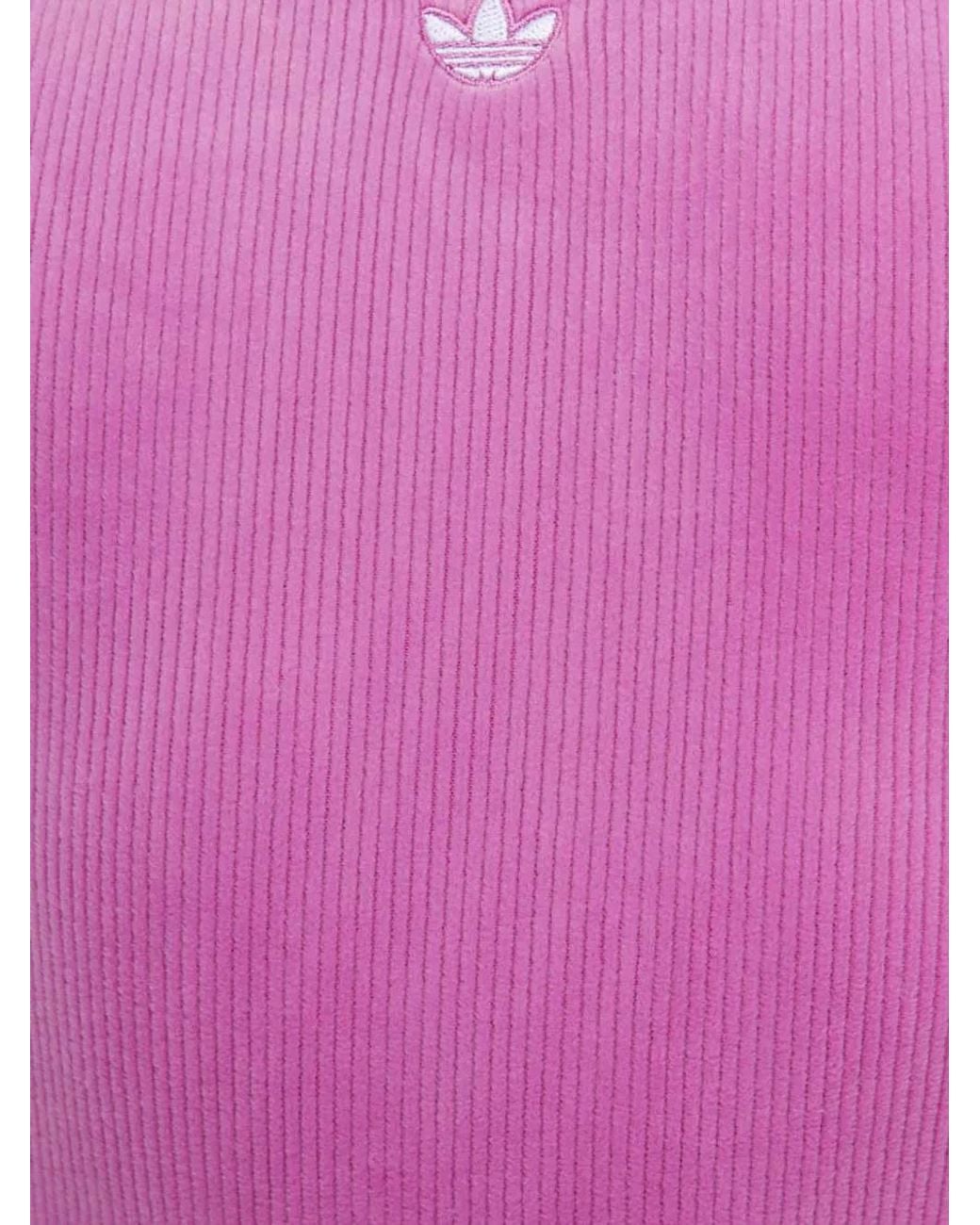 Adidas Purple Ribbed Logo-Patch Swimsuit