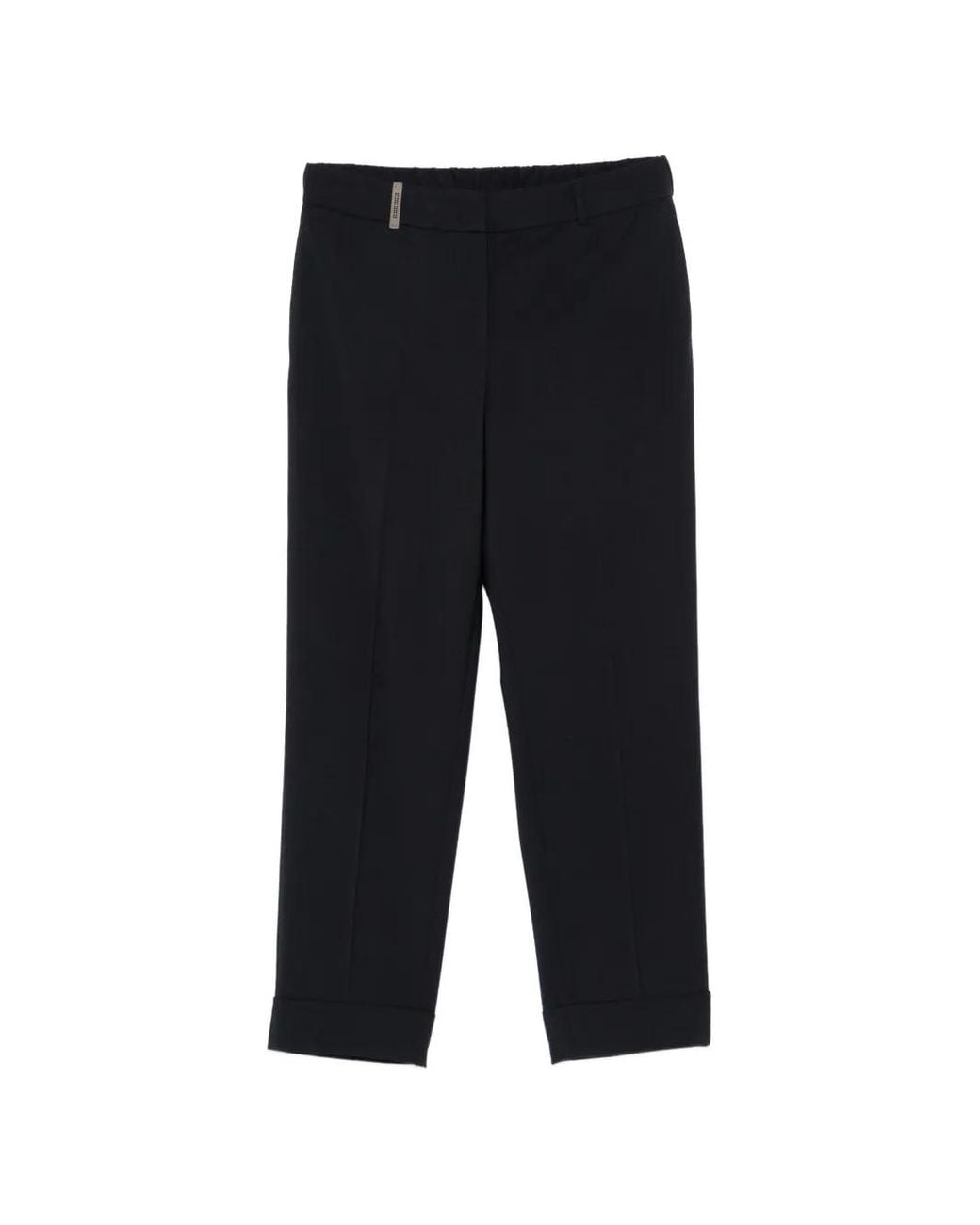 Peserico Black Belt-Loop Trousers