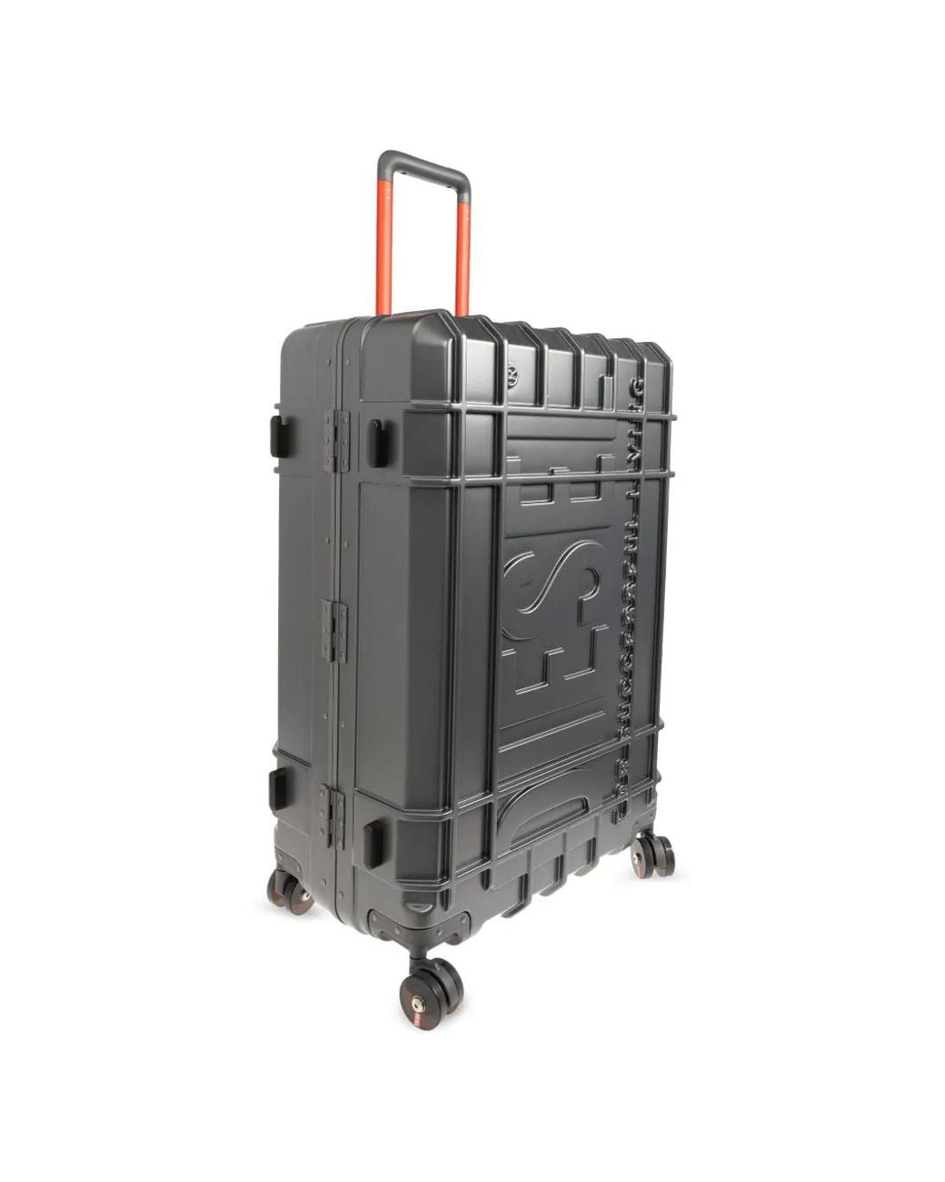 DIESEL Gray Embossed-Logo Suitcase