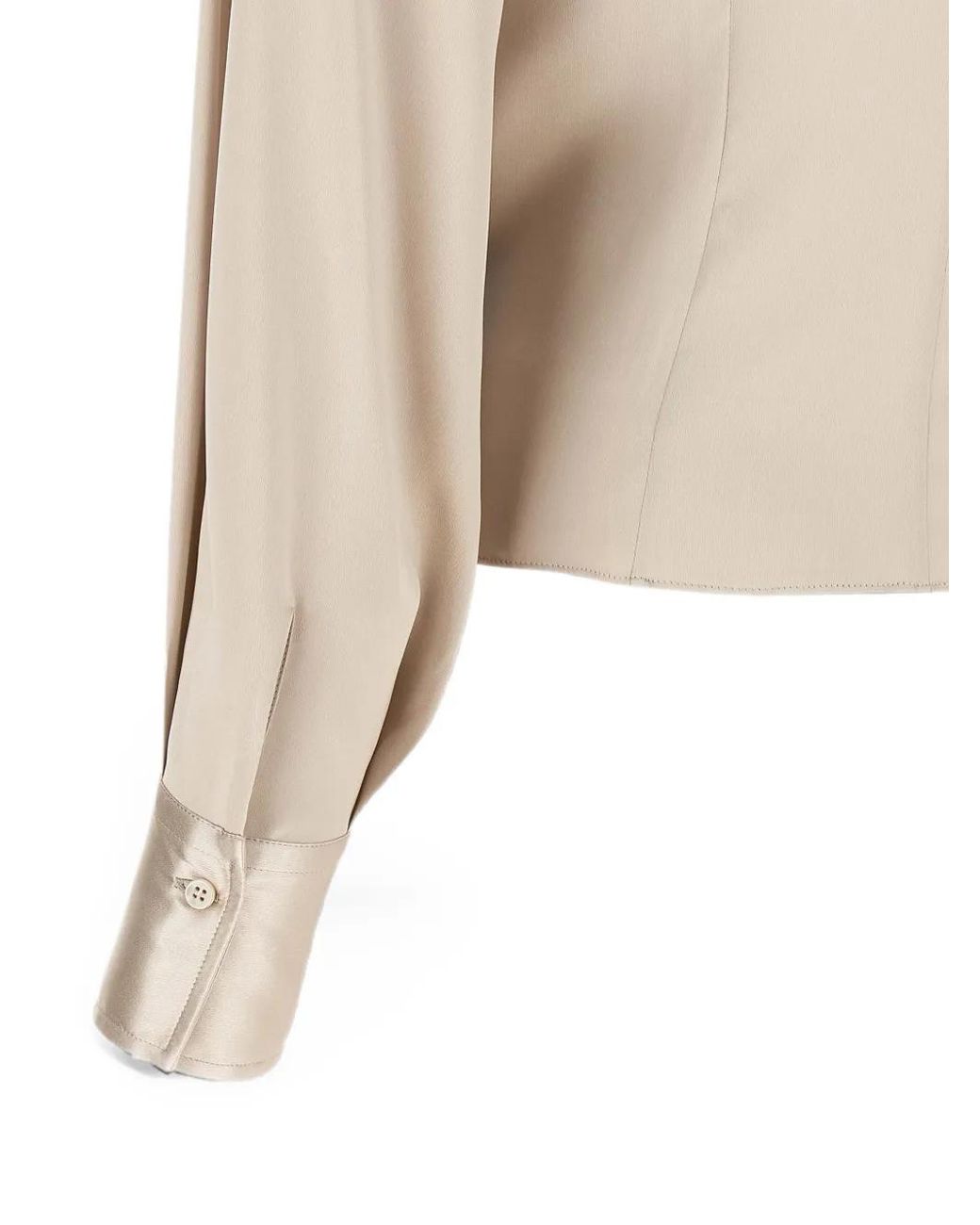 Brunello Cucinelli White Asymmetric Draped Blouse