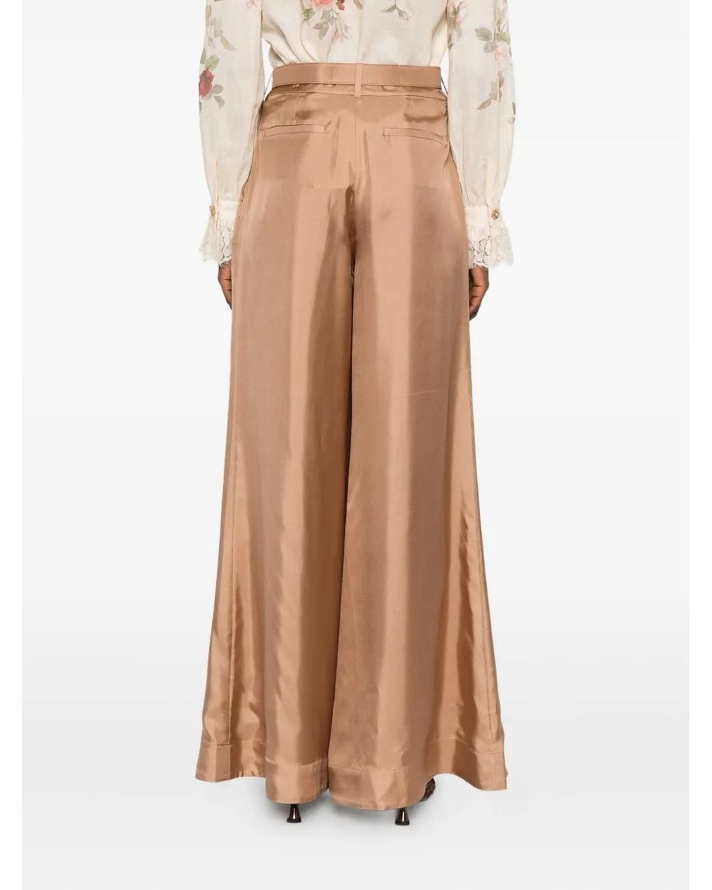 Zimmermann Natural Pleated Belted Trousers