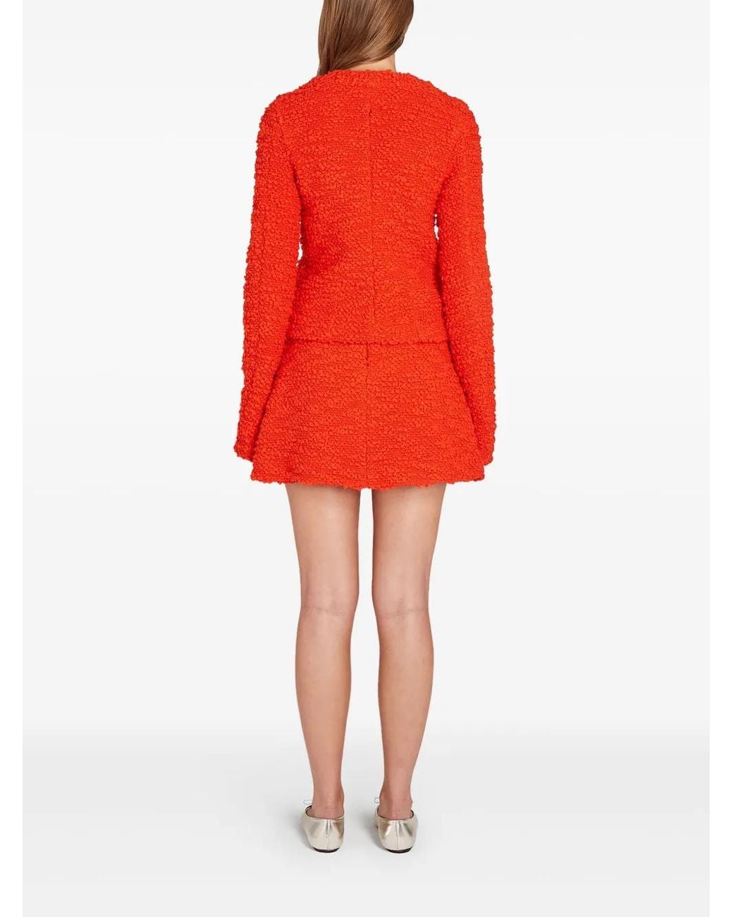 Giambattista Valli Red Blazer En Tweed