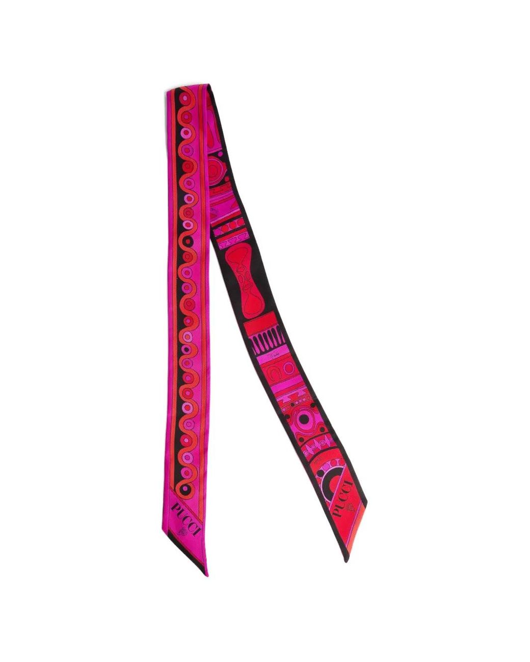 Emilio Pucci Red Mixed-Print Silk Twill