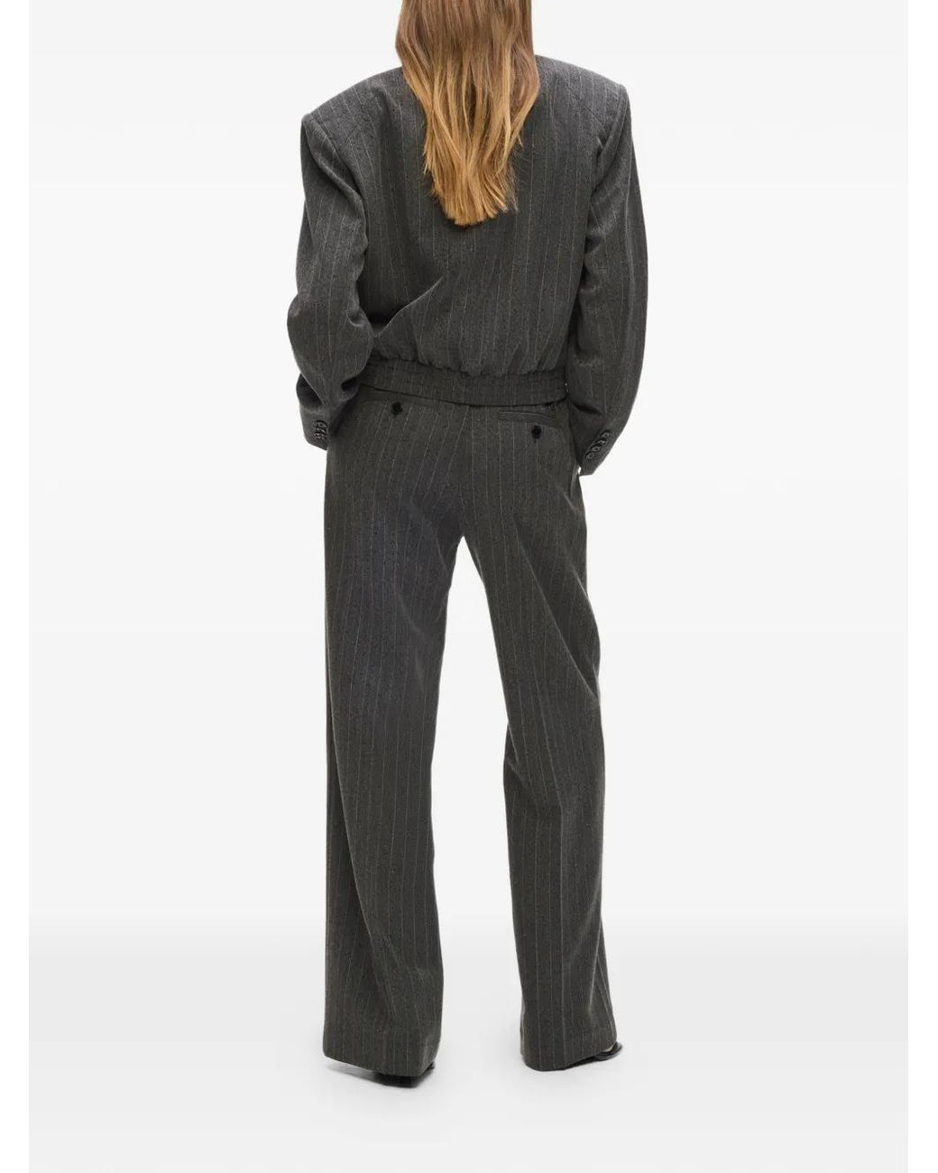 Karl Lagerfeld Gray Pinstripe Tailored Trousers