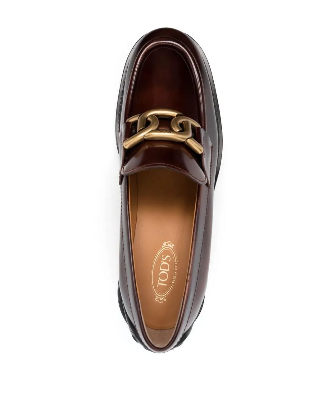 Tod's Brown 60Mm Chain Leather Loafers
