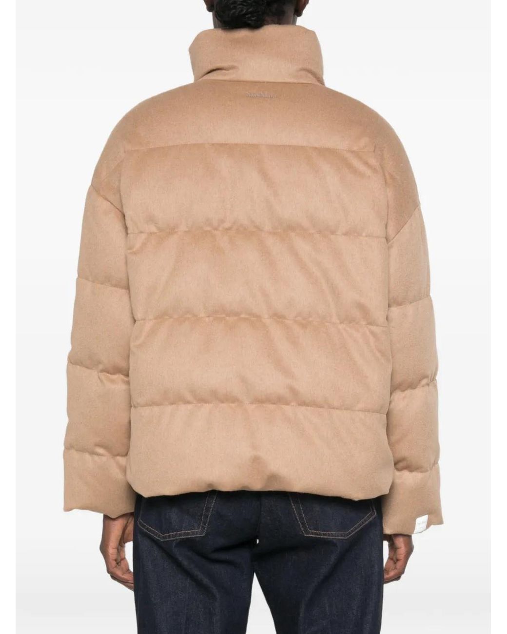 Max Mara Natural Mtcmora Camelwool Drap And Smooth Water-Repellent Taffeta Reversible Down Jacket
