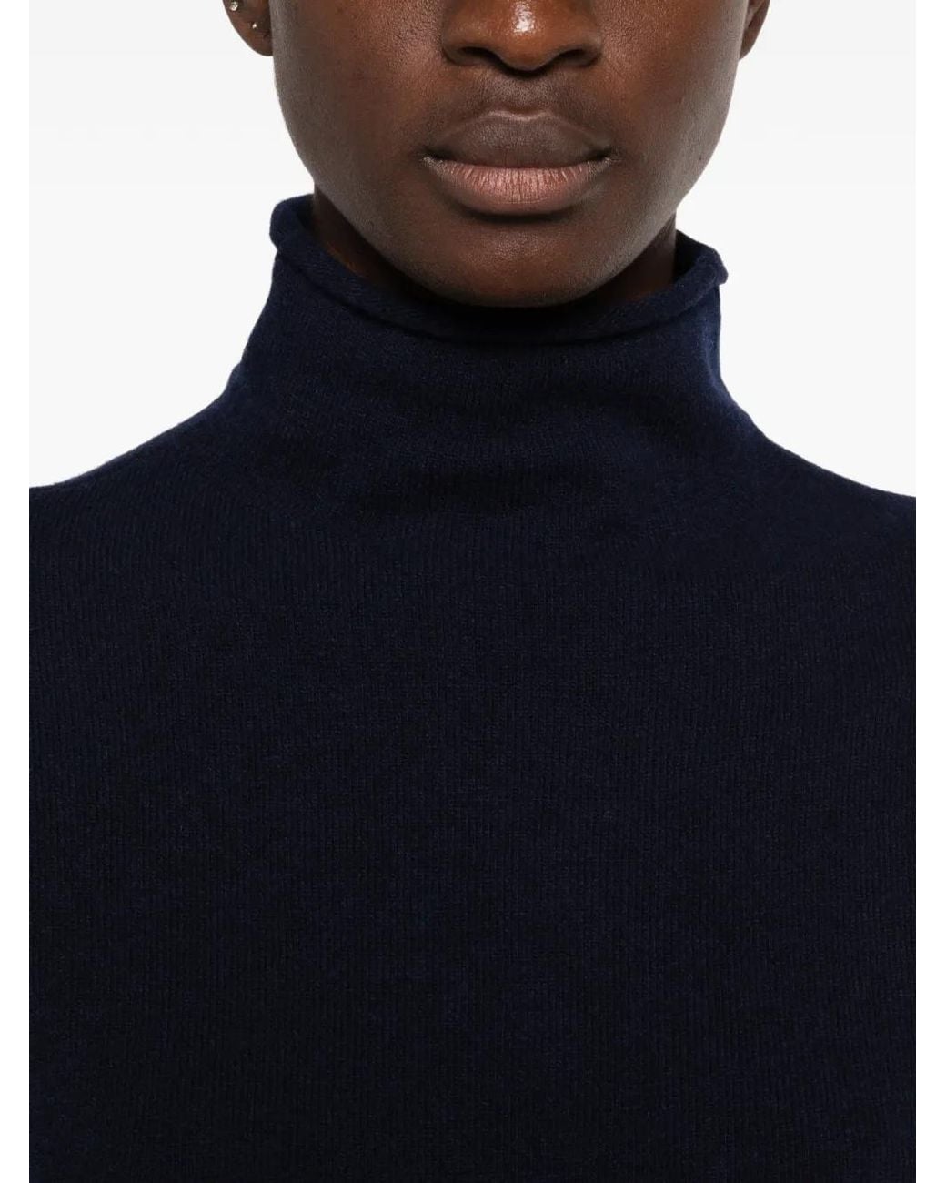 Agl Attilio Giusti Leombruni Blue Roll-Neck Knitted Midi Dress