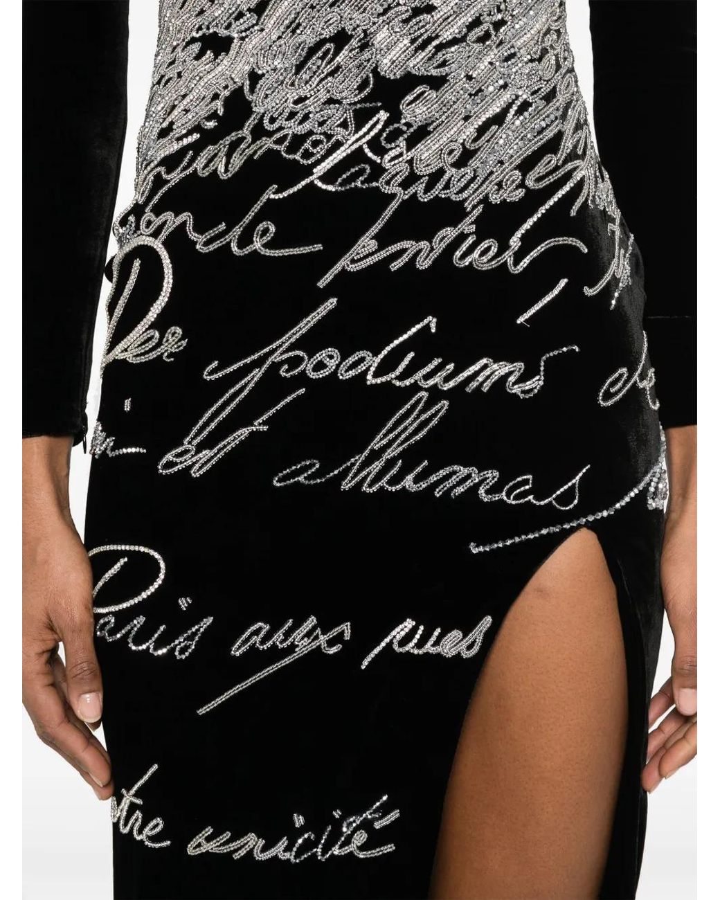 Balmain Black Love Letter Gown