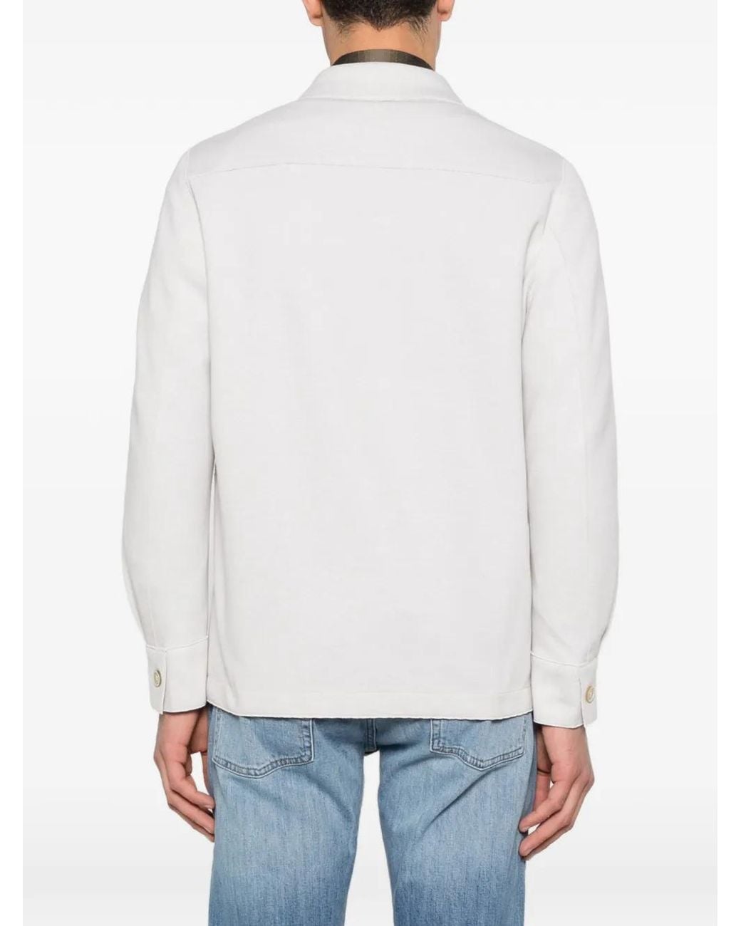 Sobrecamisa Con Botones Eleventy de hombre de color White