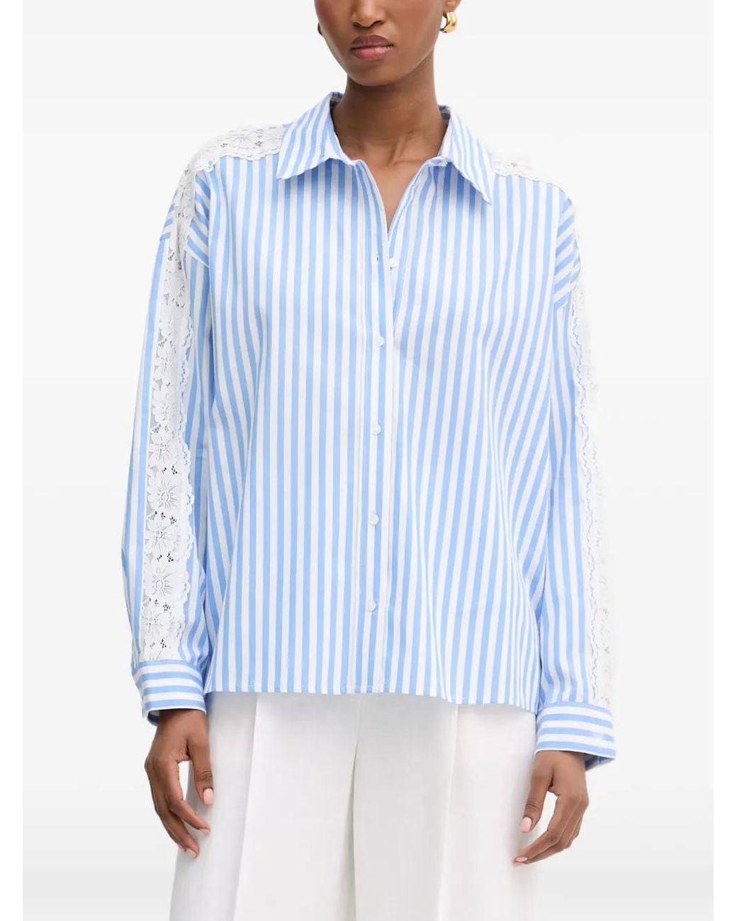 Morgan Blouse Met Kant in het Blue