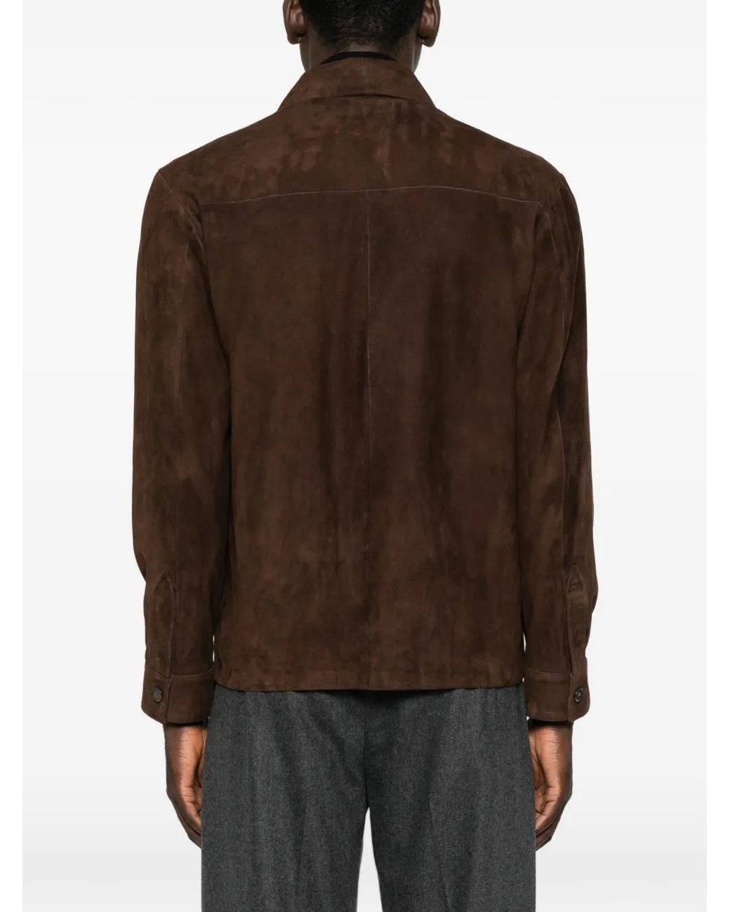 Arma Brown Veste Dino En Daim for men