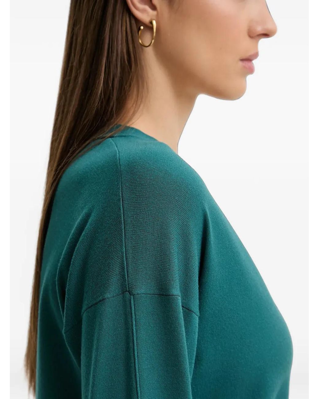 Sisley Green Button V-Neck Cardigan