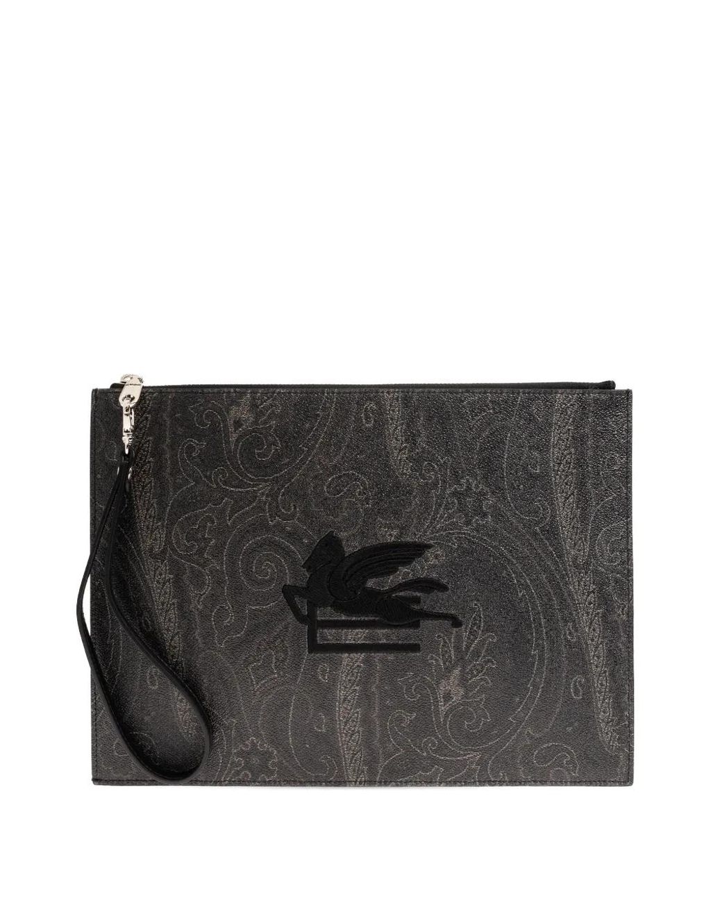 Etro Black Leather Pouch Slg for men