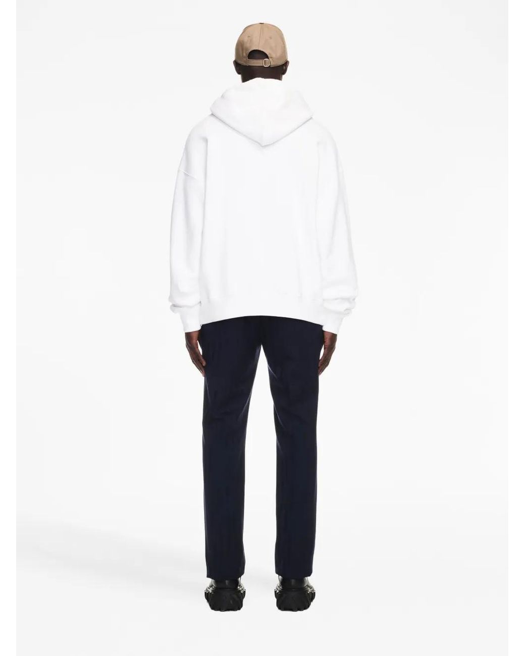 Off-White c/o Virgil Abloh White Big Bookish Skate Cotton Hoodie for men