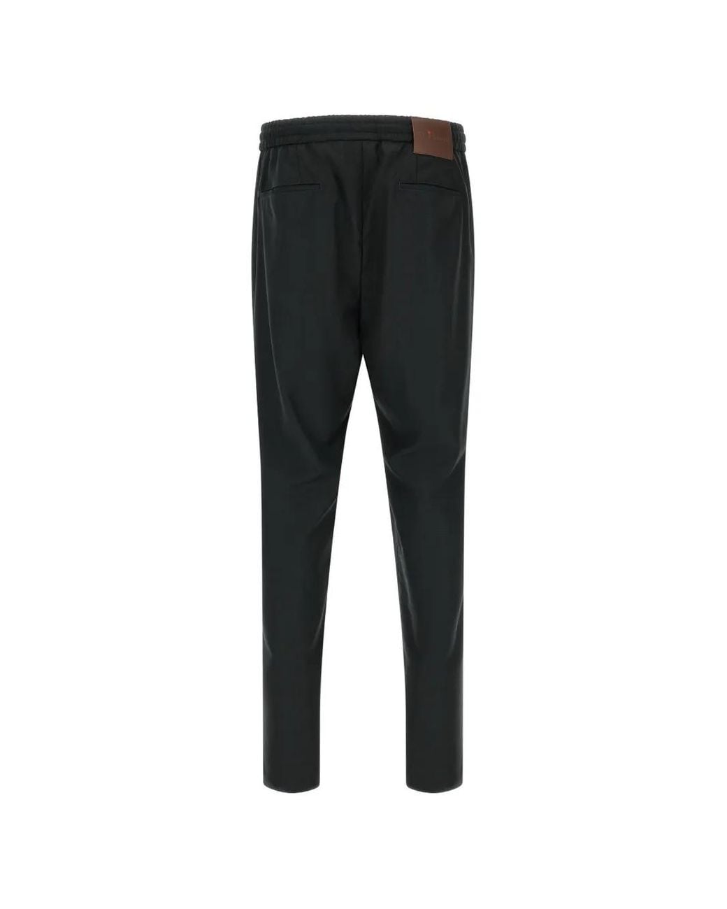 Kiton Black Pantalon En Laine À Design Plissé for men