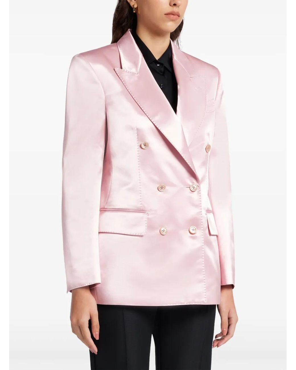 Tom Ford Pink Double-Breasted Satin Jacket