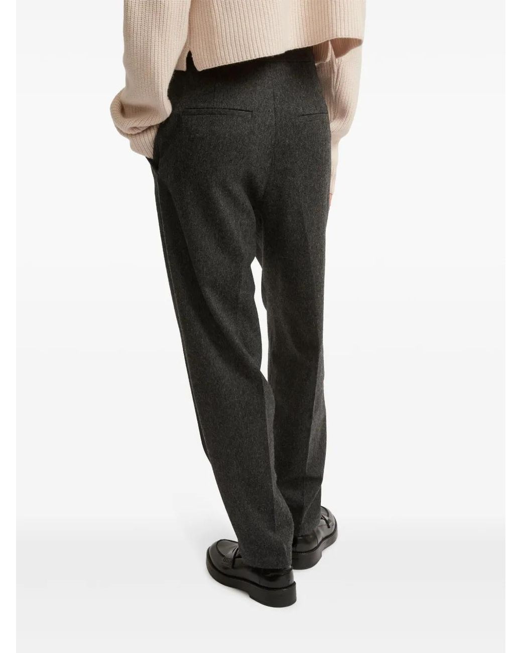 Yves Salomon Gray Flannel Tailored Trousers