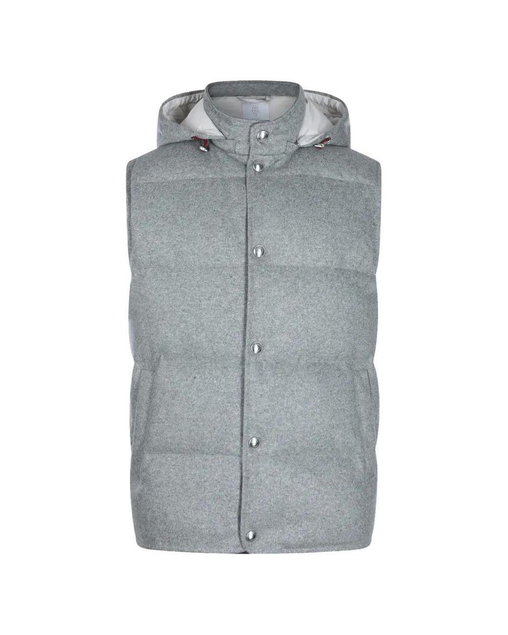 Eleventy Gray Hooded Padded Gilet for men