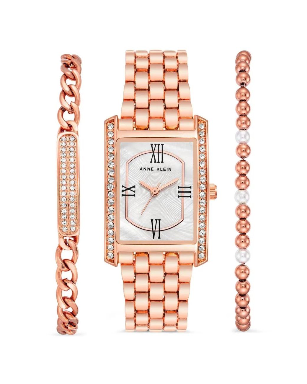 Anne Klein White Classic Crystal 37Mm Watch