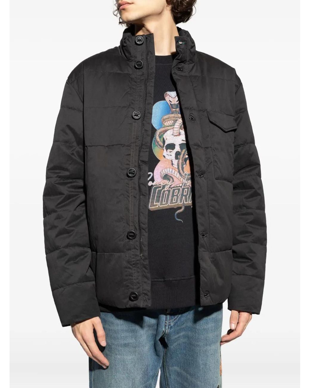 Paul Smith Black Chest-Pocket Padded Jacket for men