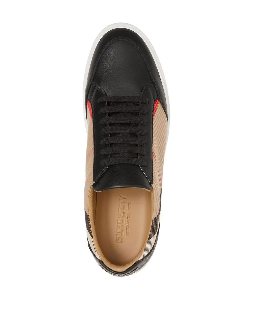 Burberry Black House Check Canvas & Leather Sneaker