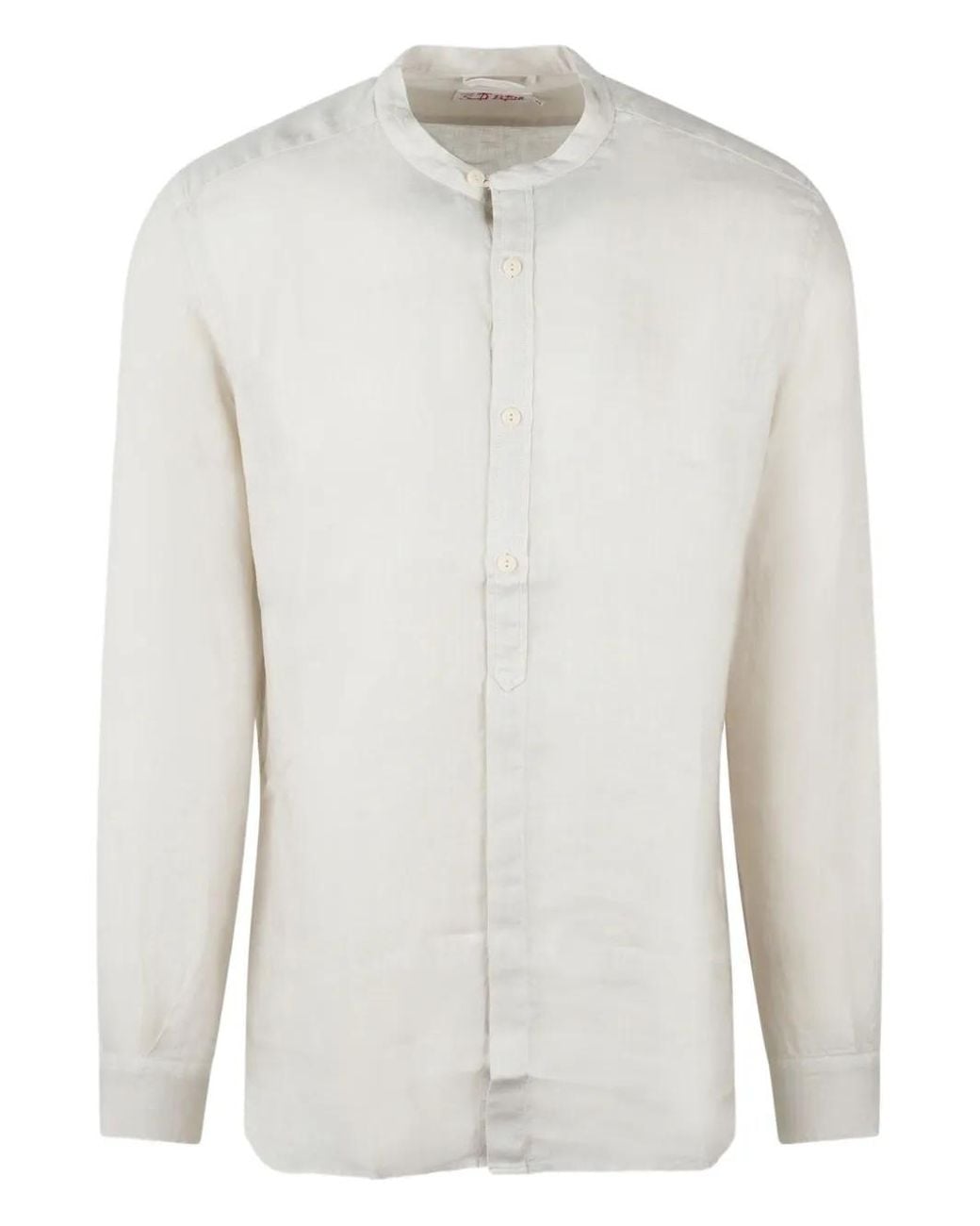 Mc2 Saint Barth White Mandarin-Collar Shirt for men