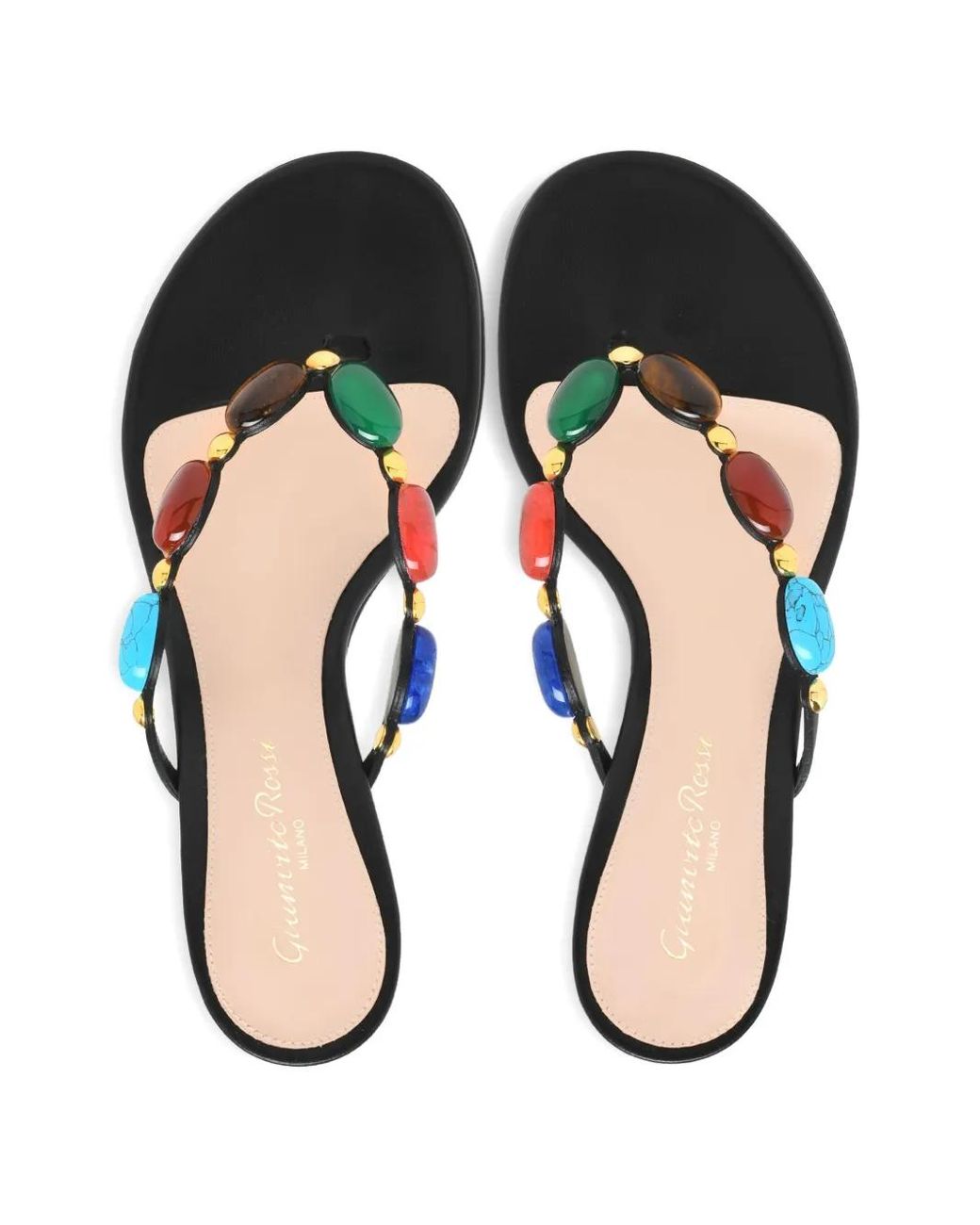 Gianvito Rossi Black 70Mm Shanti Embellished Heeled Sandals