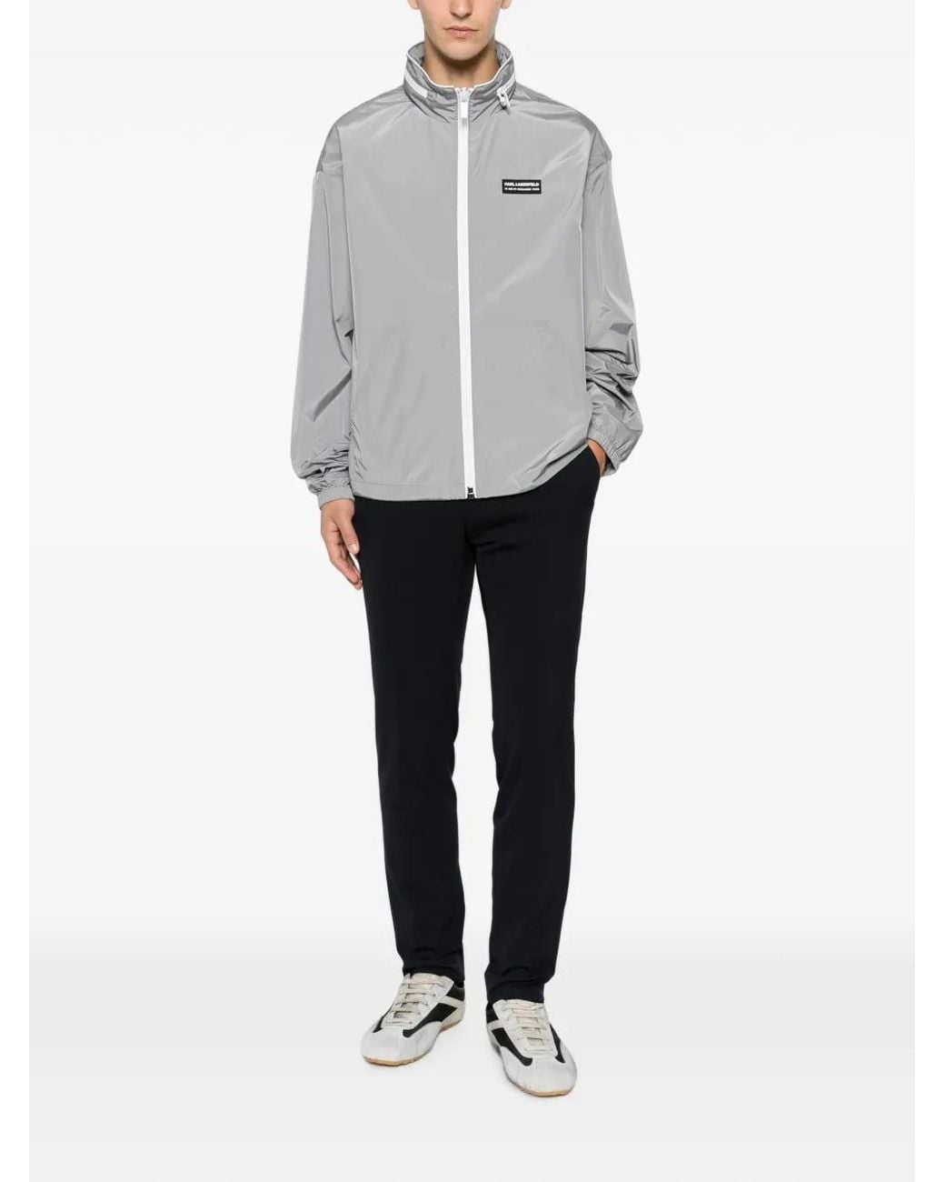 Karl Lagerfeld Gray Veste Légère À Patch Logo for men