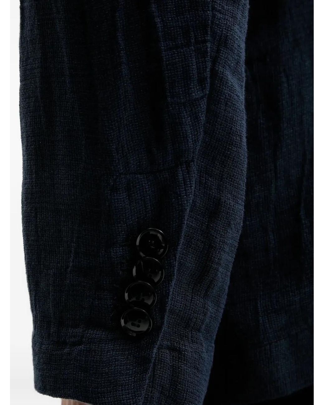 Barena Blue Double-Breasted Linen Blazer for men